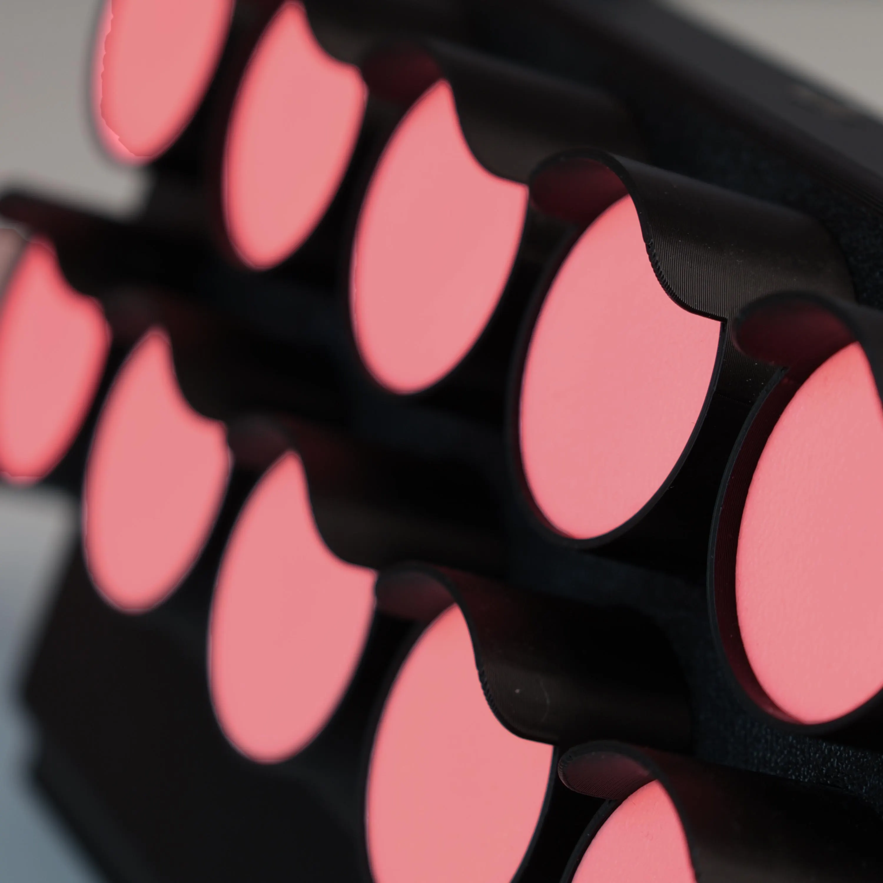 Close-up of the illuminated APEX light optics and visors